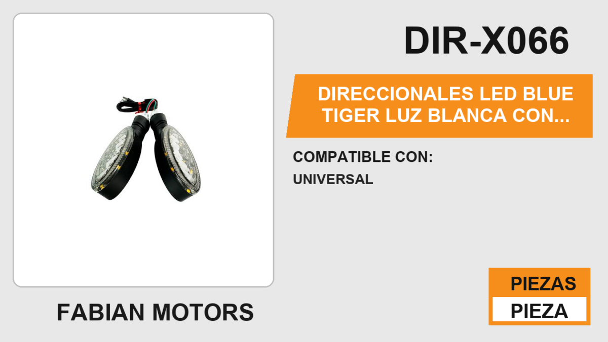 DIRECCIONALES LED BLUE TIGER  LUZ BLANCA CON LUZ AZUL  12 Vcc