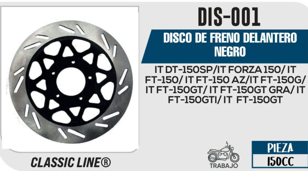 DISCO DE FRENO DELANTERO NEGRO