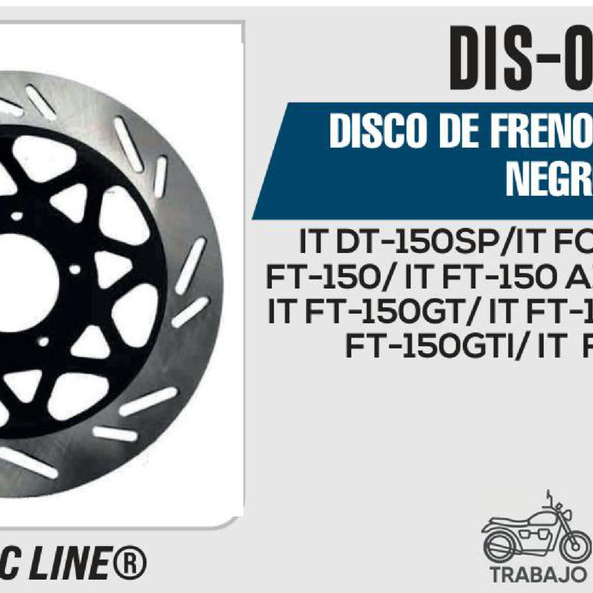 DISCO DE FRENO DELANTERO NEGRO