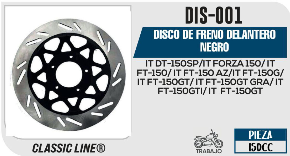 DISCO DE FRENO DELANTERO NEGRO