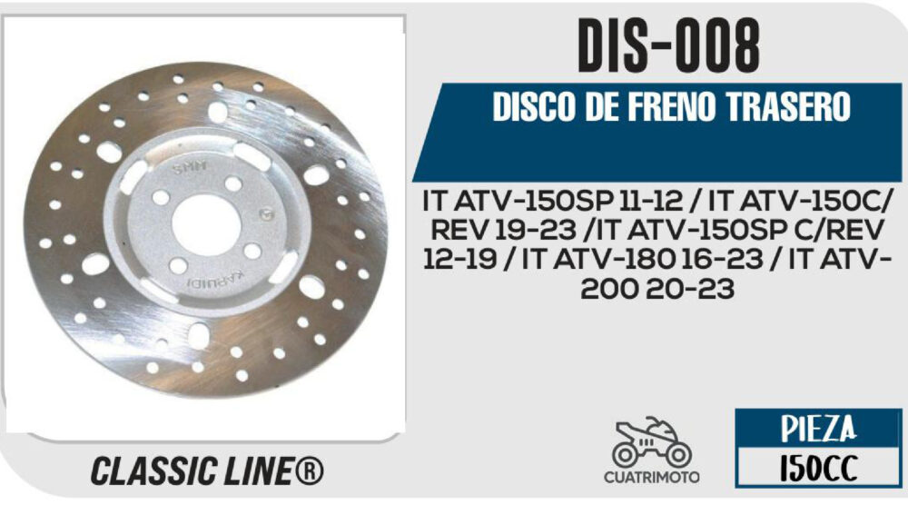 DISCO DE FRENO TRASERO