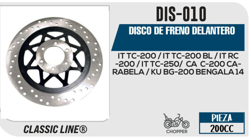 DISCO DE FRENO DELANTERO