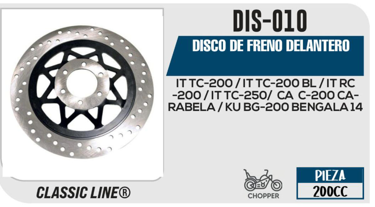 DISCO DE FRENO DELANTERO