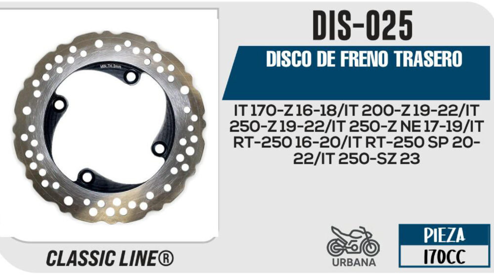 DISCO DE FRENO TRASERO