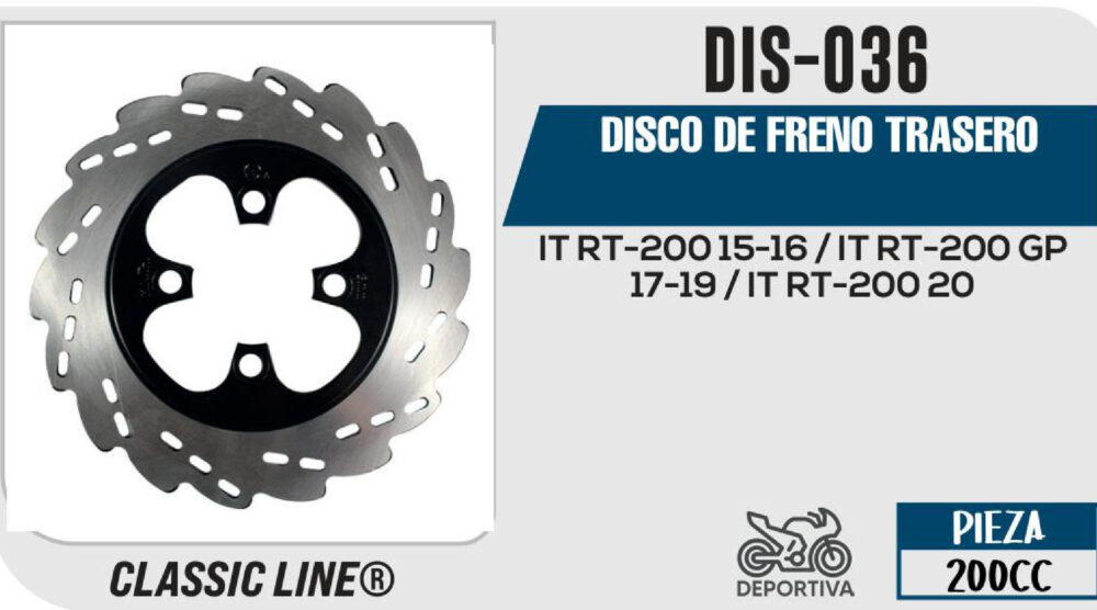 DISCO DE FRENO TRASERO