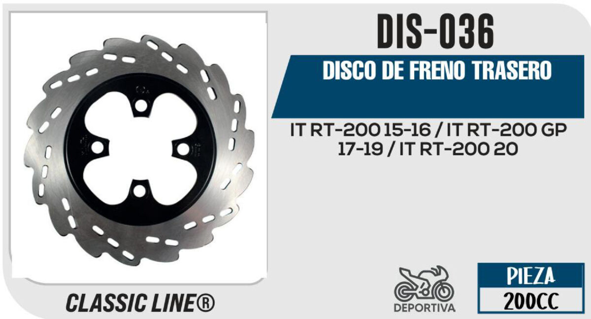 DISCO DE FRENO TRASERO