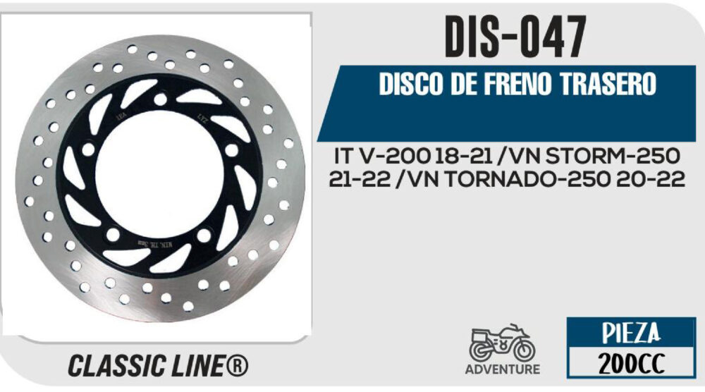 DISCO DE FRENO TRASERO