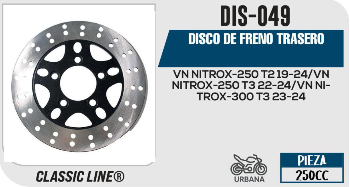 DISCO DE FRENO TRASERO