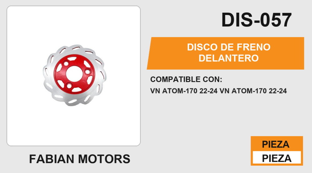 DISCO DE FRENO DELANTERO