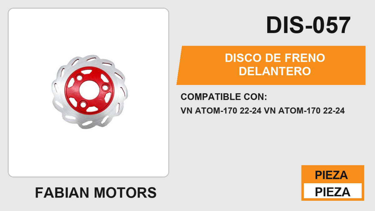 DISCO DE FRENO DELANTERO