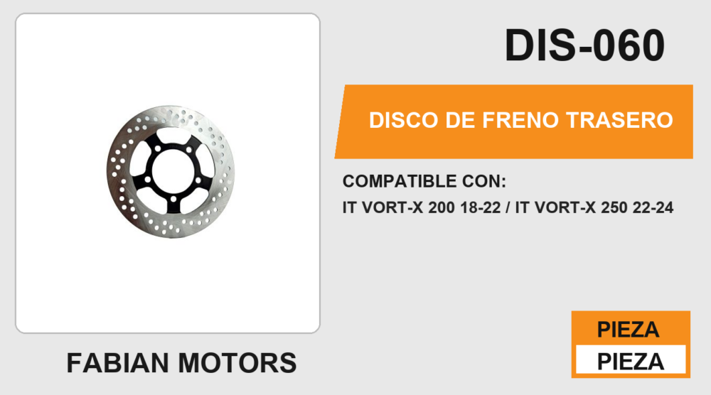 DISCO DE FRENO TRASERO