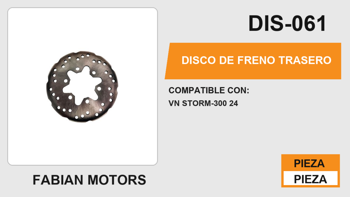 DISCO DE FRENO TRASERO