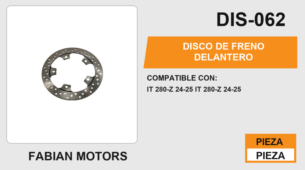 DISCO DE FRENO DELANTERO