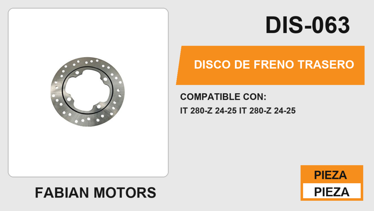 DJSCO DE FRENO TRASERO