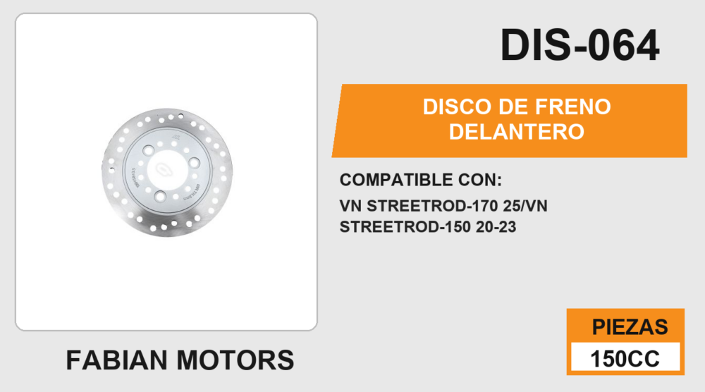 DISCO DE FRENO DELANTERO