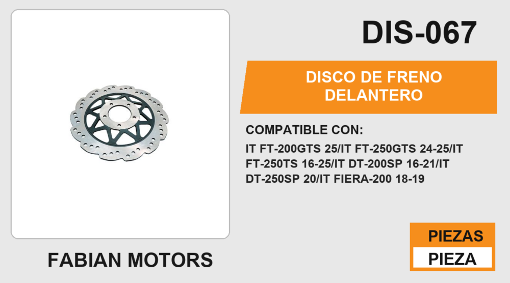 DISCO DE FRENO DELANTERO