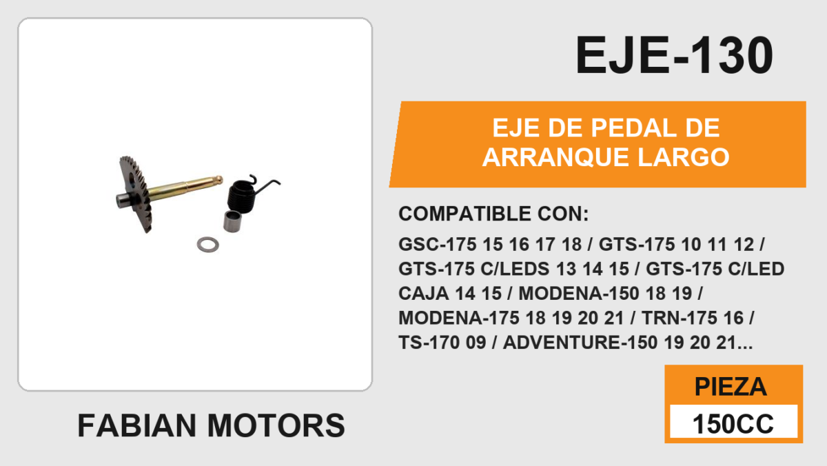 EJE DE PEDAL DE ARRANQUE LARGO