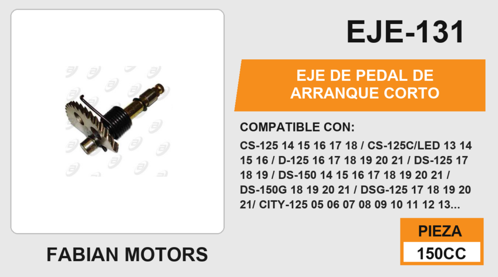 EJE DE PEDAL DE ARRANQUE CORTO