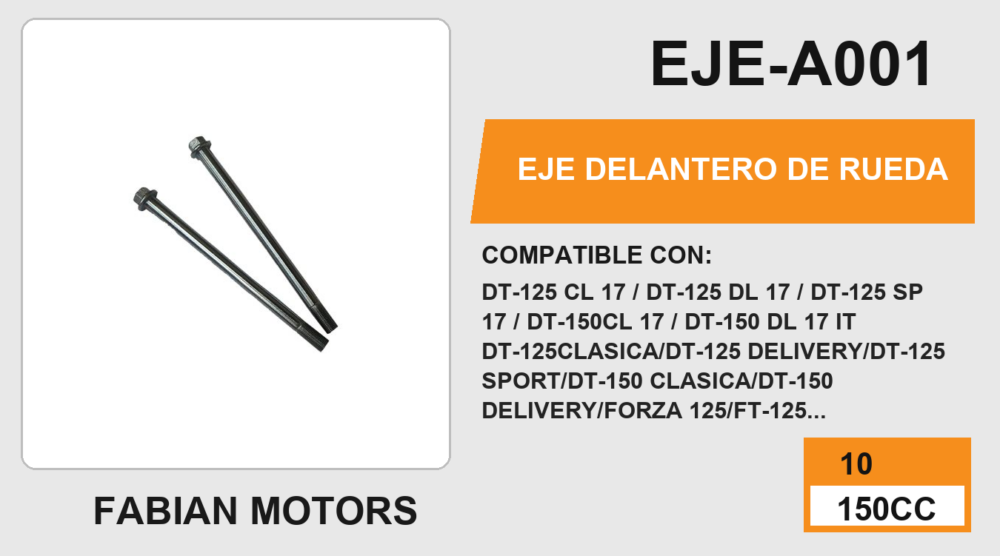 EJE RUEDA DELANTERA