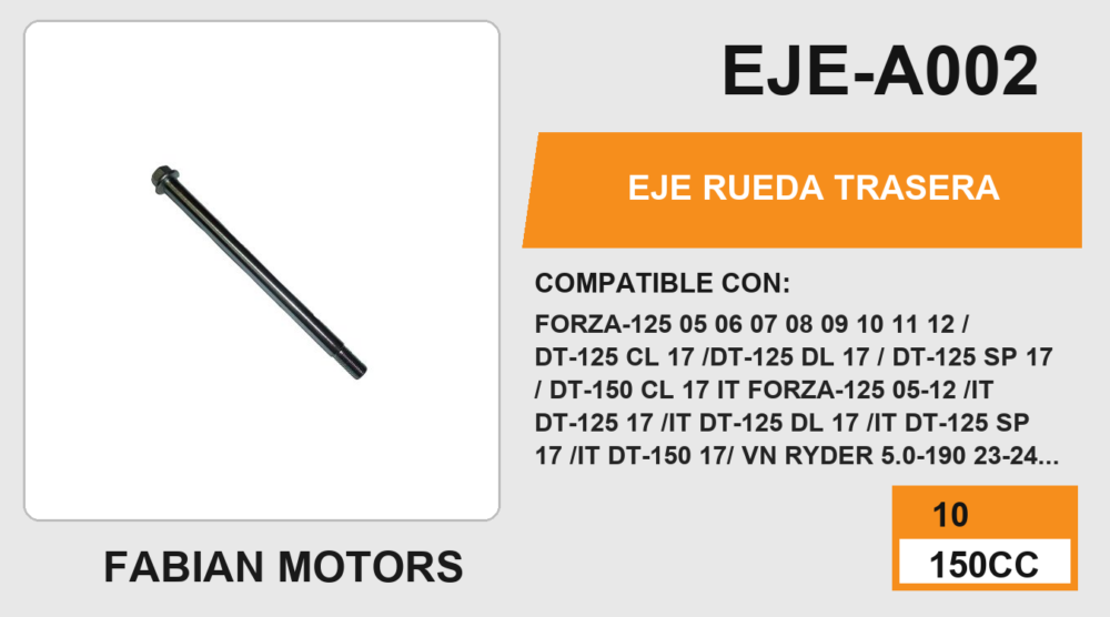 EJE RUEDA TRASERA