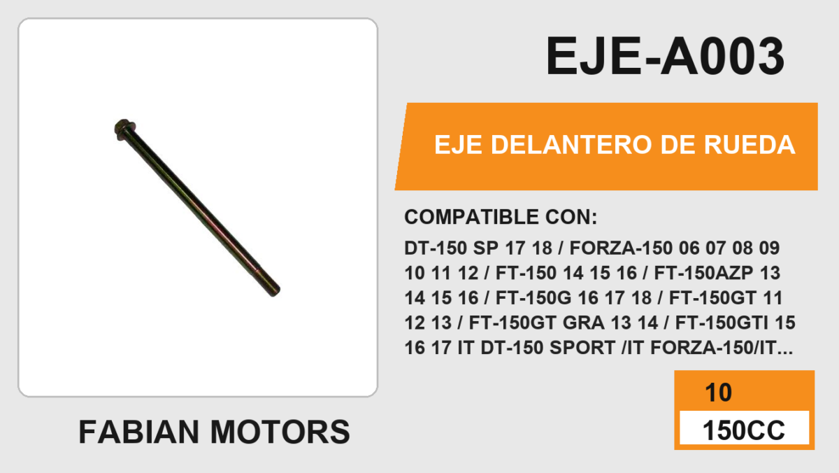 EJE DELANTERO DE RUEDA