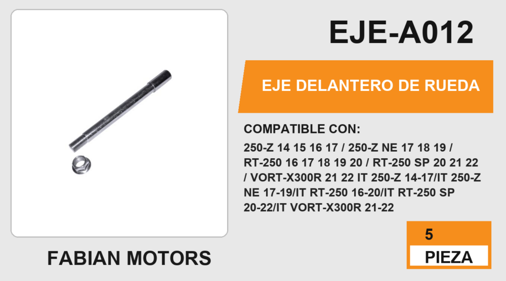 EJE DELANTERO DE RUEDA