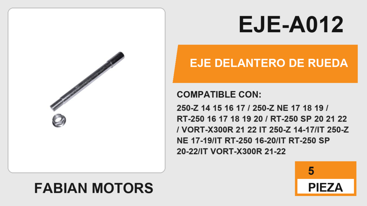 EJE DELANTERO DE RUEDA