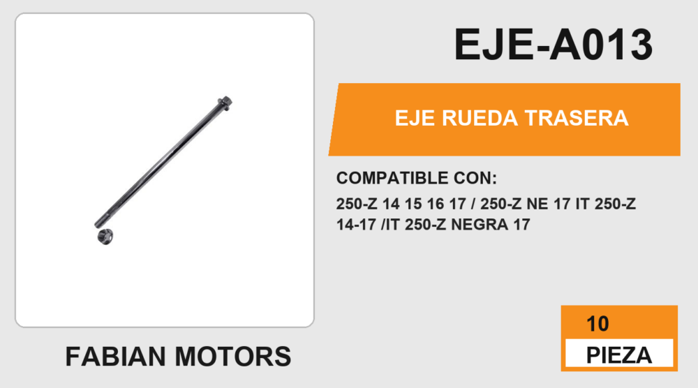 EJE RUEDA TRASERA
