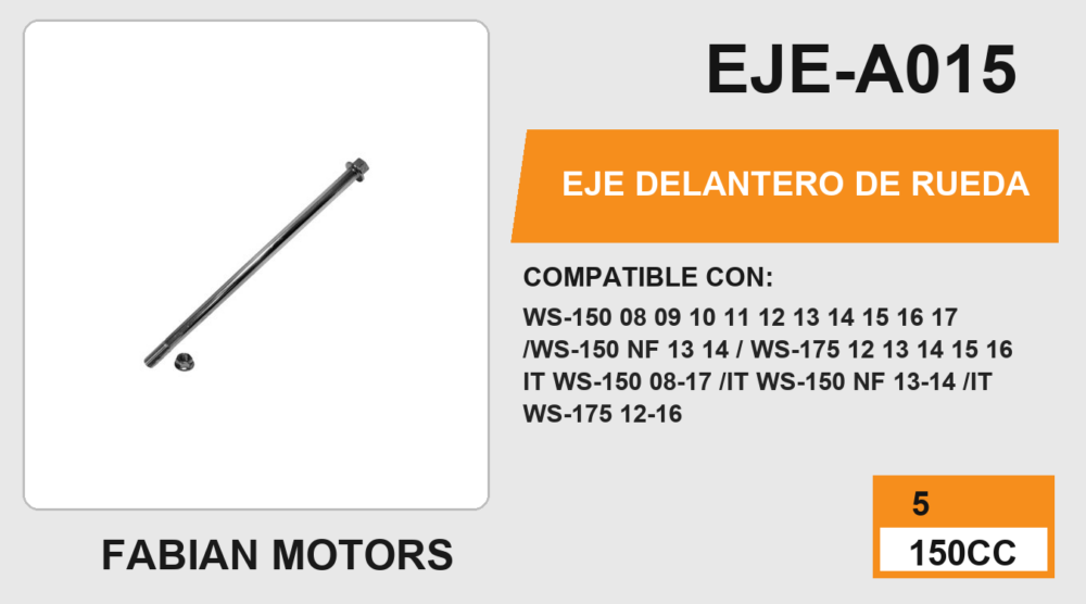 EJE DELANTERO DE RUEDA