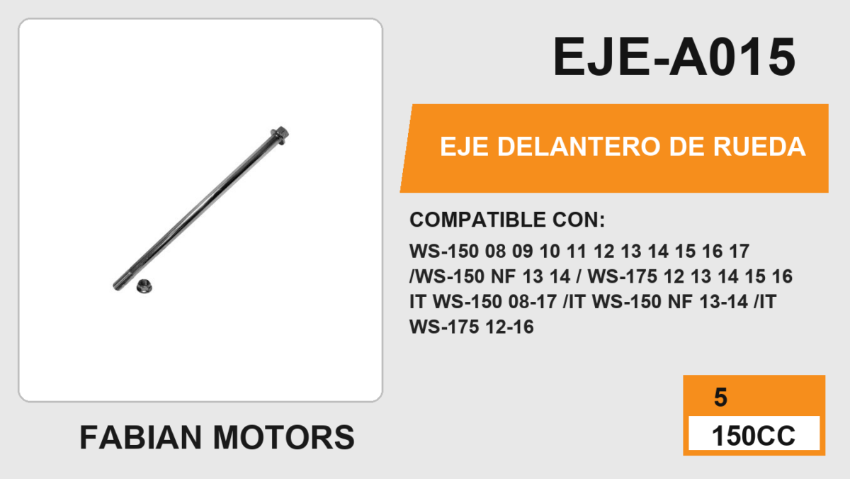 EJE DELANTERO DE RUEDA