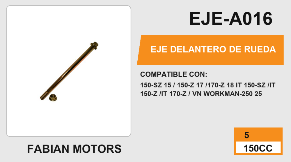 EJE DELANTERO DE RUEDA
