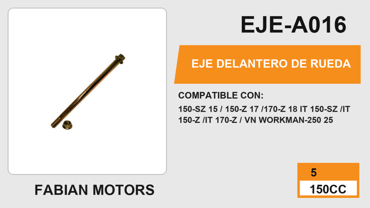 EJE DELANTERO DE RUEDA