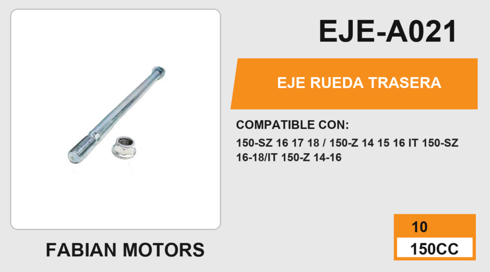 EJE RUEDA TRASERA