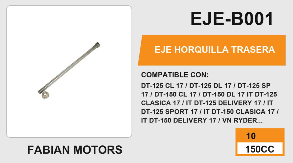 EJE HORQUILLA TRASERA