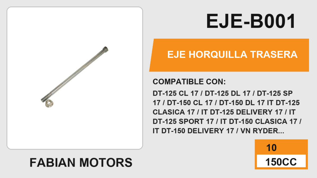 EJE HORQUILLA TRASERA