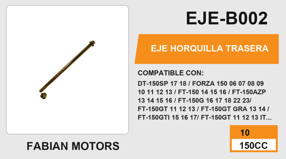 EJE HORQUILLA TRASERA