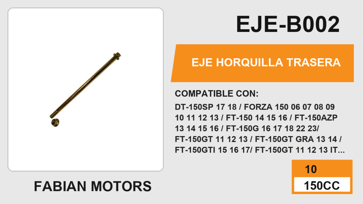 EJE HORQUILLA TRASERA