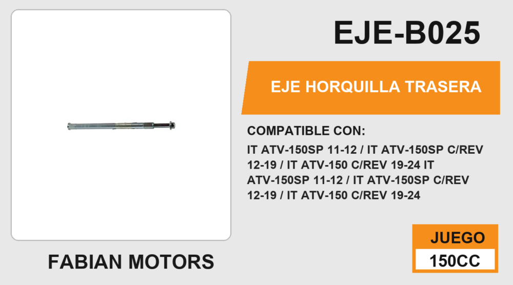 EJE HORQUILLA TRASERA