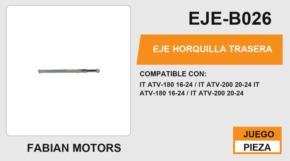EJE HORQUILLA TRASERA