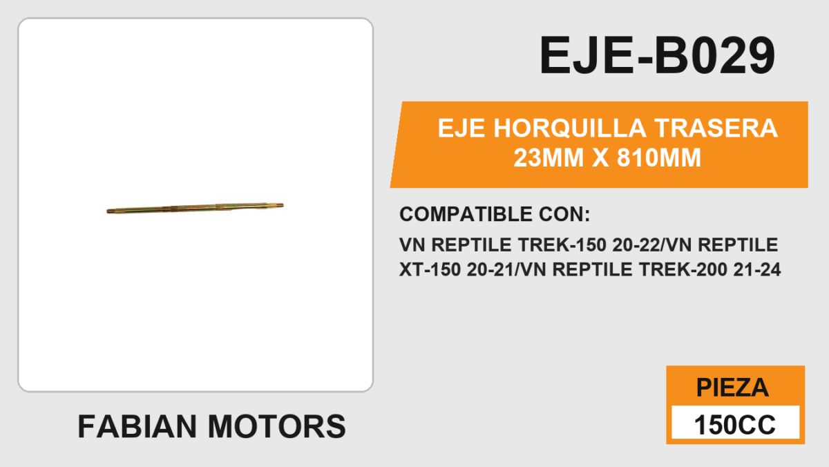 EJE HORQUILLA TRASERA 23mm X 810mm