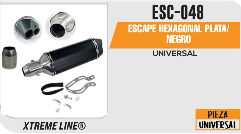 ESCAPE HEXAGONAL PLATA/NEGRO