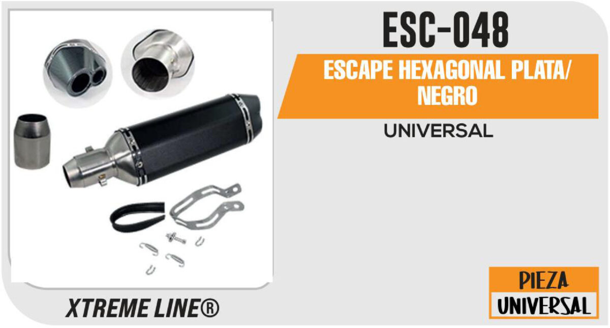 ESCAPE HEXAGONAL PLATA/NEGRO