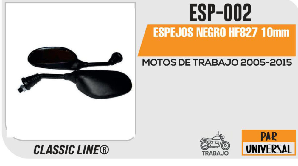 ESPEJOS NEGRO 10mm