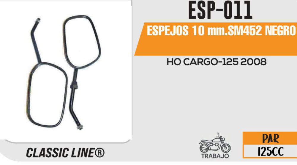 ESPEJOS 10mm.SM452 NEGRO
