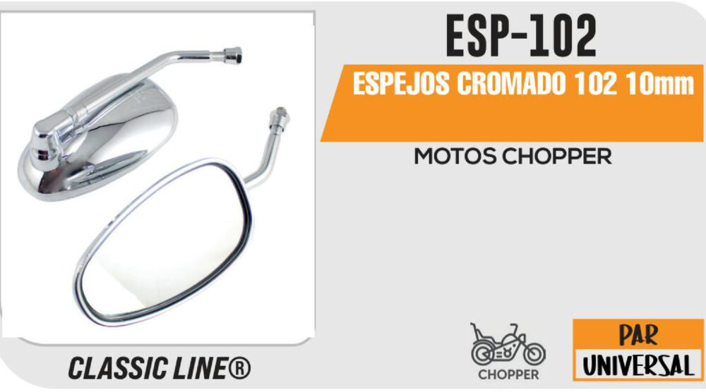 ESPEJOS CROMADO 102 10mm