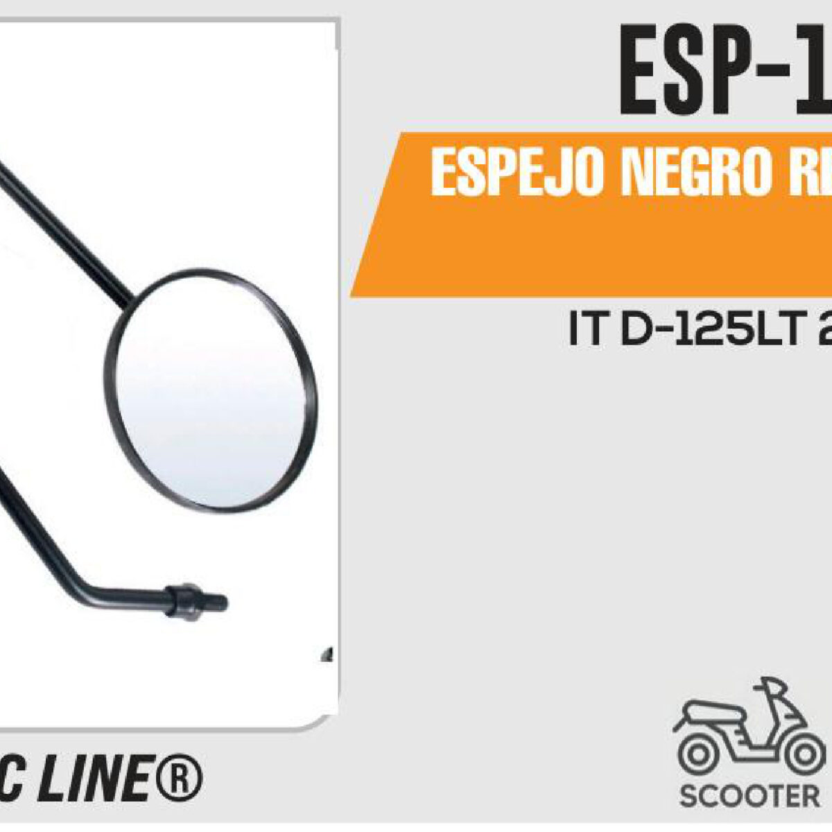 ESPEJO NEGRO REDONDO 8mm