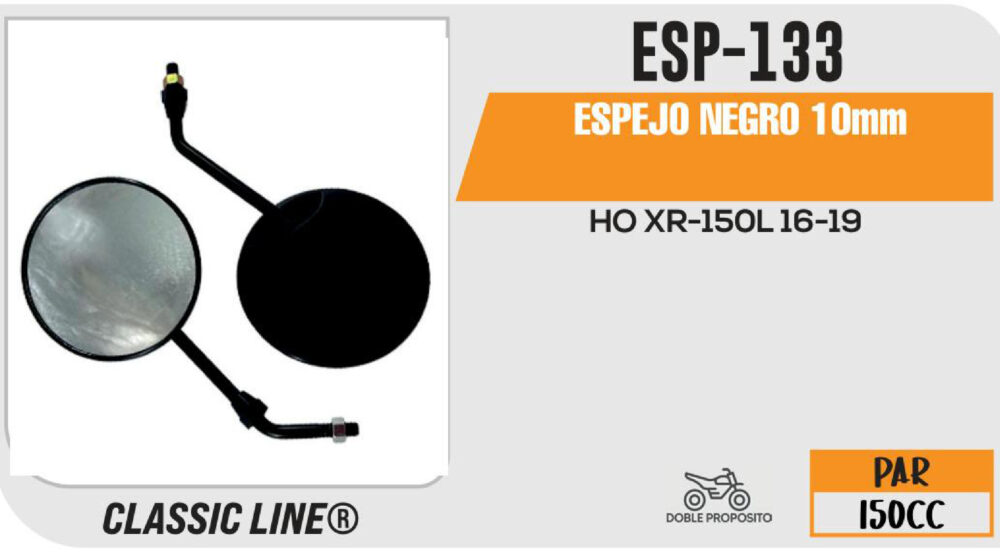 ESPEJO NEGRO 10mm