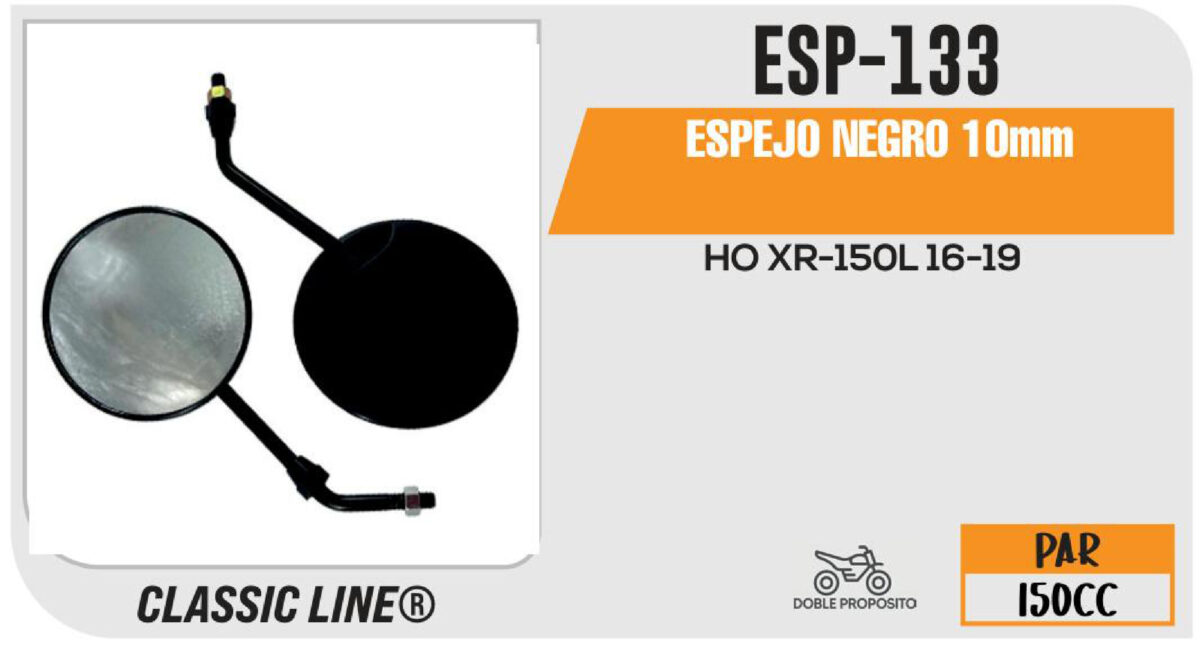 ESPEJO NEGRO 10mm