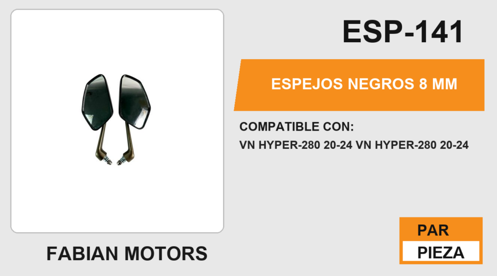 ESPEJOS NEGROS 8 mm