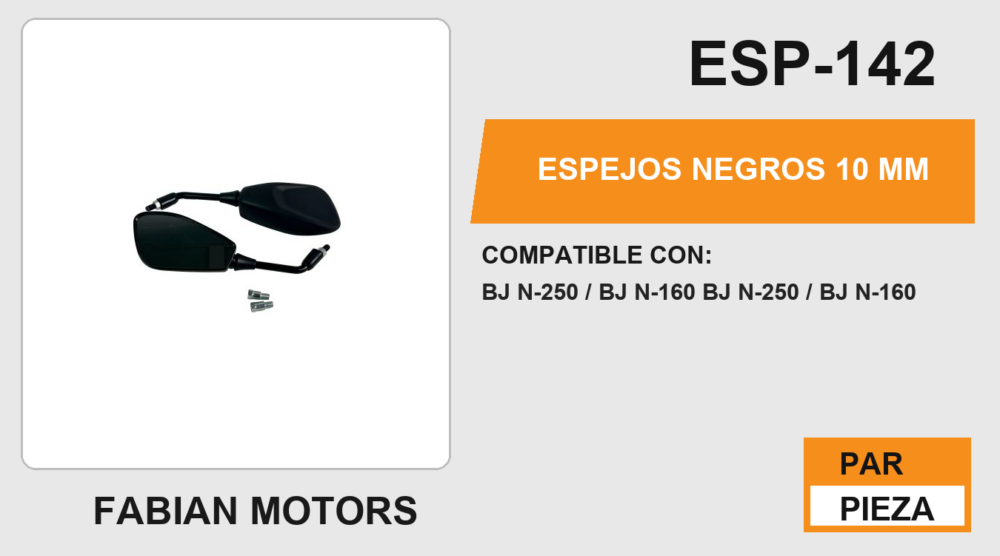 ESPEJOS NEGROS 10 mm